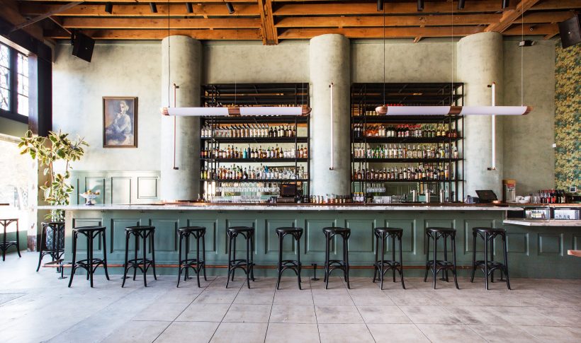 Standing inside Cafe Birdie, facing the bar